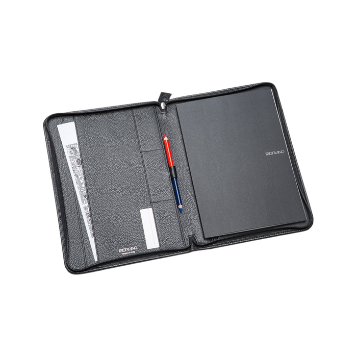 A4 NOTEBOOK HOLDER WITH ZIP FABRIANO BLACK