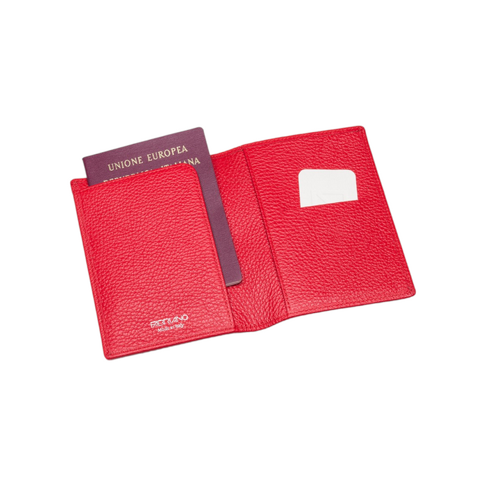 PASSPORT HOLDER IN FABRIANO RED LEATHER