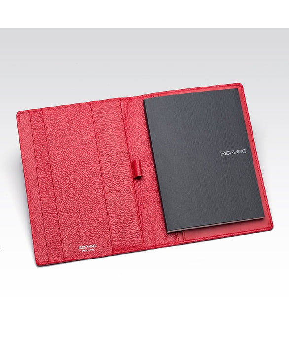 NOTEBOOK HOLDER FABRIANO LEATHER A5 15X21 RED