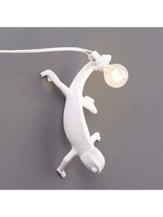 RESIN LAMP SELETTI CHAMELEON LAMP RIGHT GOING DOWN WHITE ART. 15091