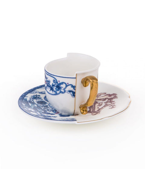 COFFEE CUP WITH SAUCER SELETTI HYBRID PORCELAIN ART 9741