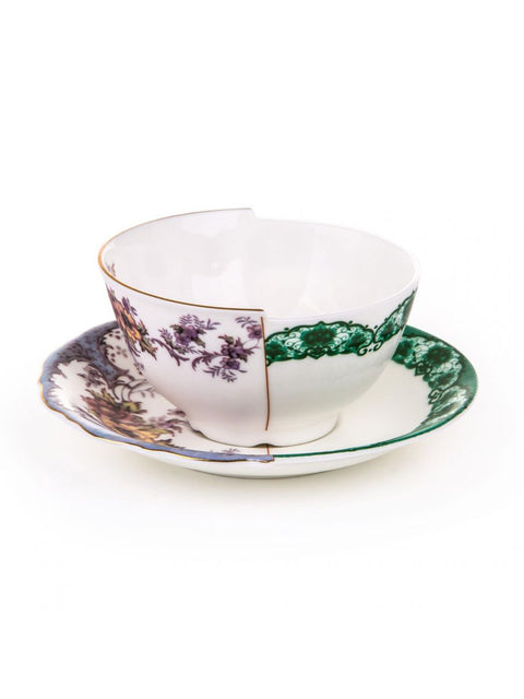 TEA CUP WITH SAUCER IN PORCELAIN SELETTI HYBRID ISIDORA ART 09745