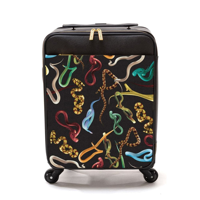 TROLLEY BAG IN LEATHERETTE TOILETPAPER CM.40X25 H.55 SNAKES SELETTI
